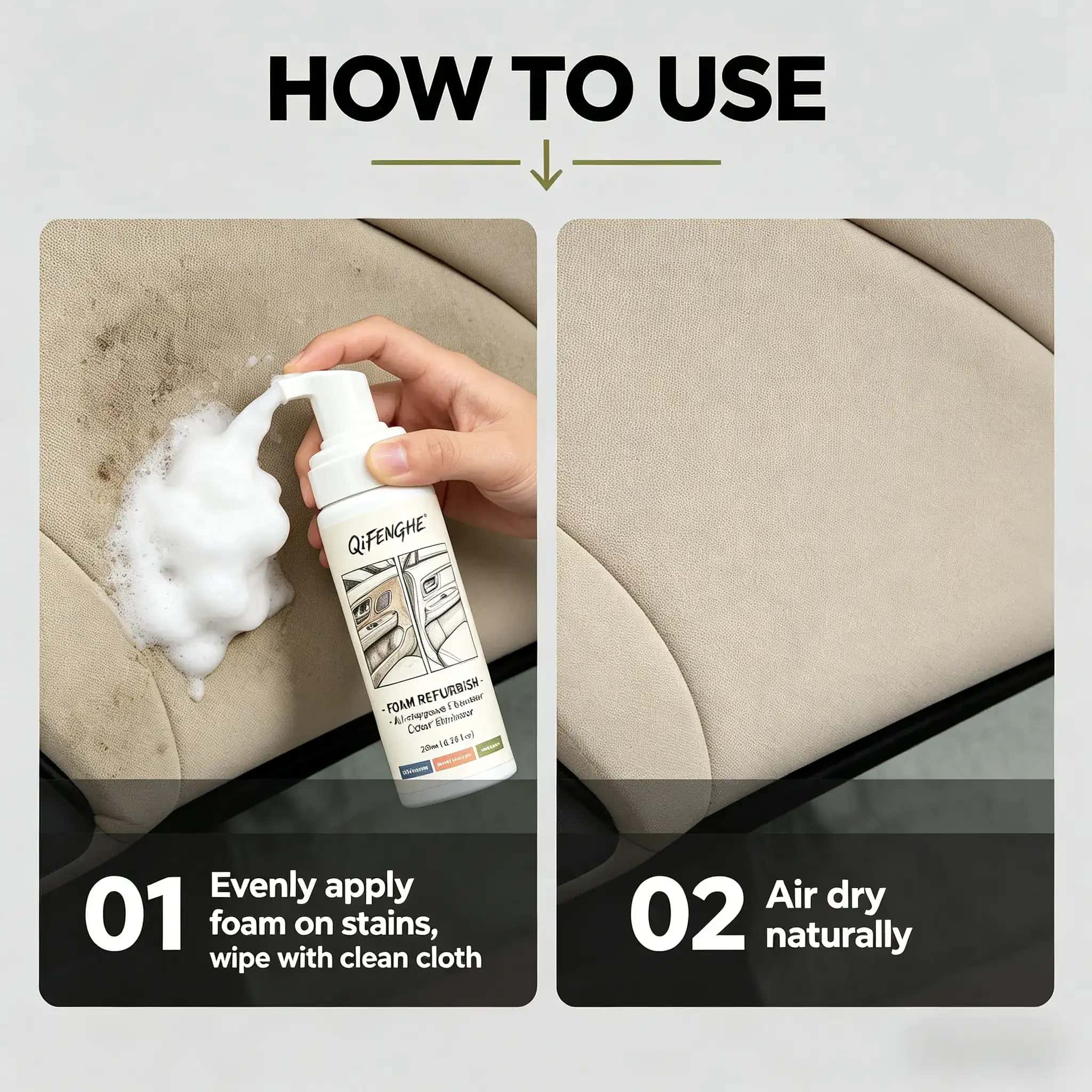 Odor Eliminator Car - Multi-Surface Car Foam Refurbisher 200ML No
