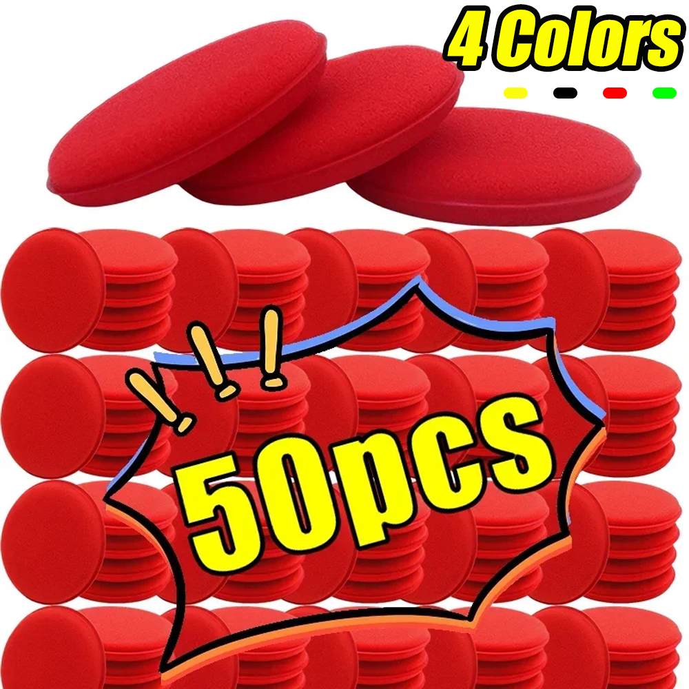 50pcs Round Car Ultra Soft Foa - Wax Applicator Pad incelemesi ve fiyatı