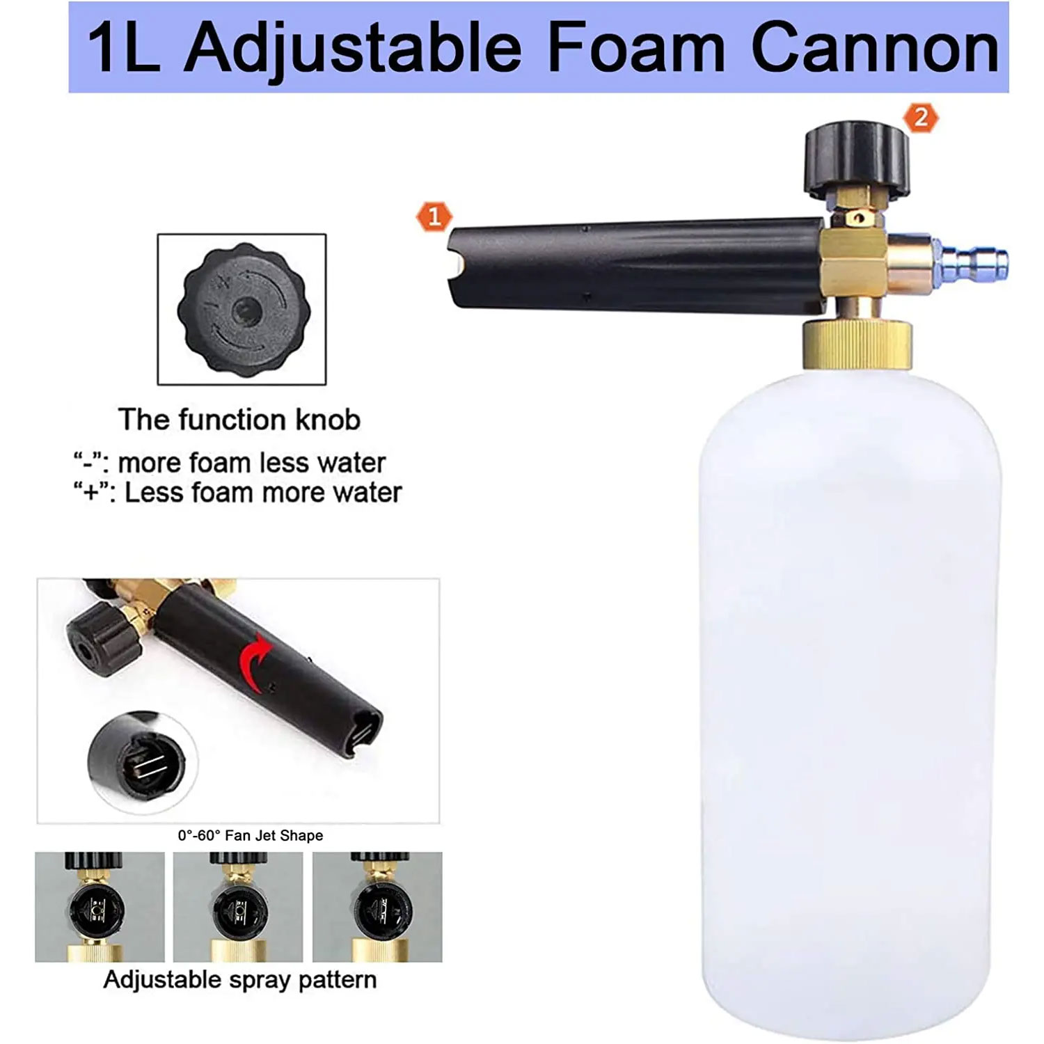 Snow Foam Cannon with 1/4 Inch - Pressure Washer Foam Gun incelemesi ve fiyatı