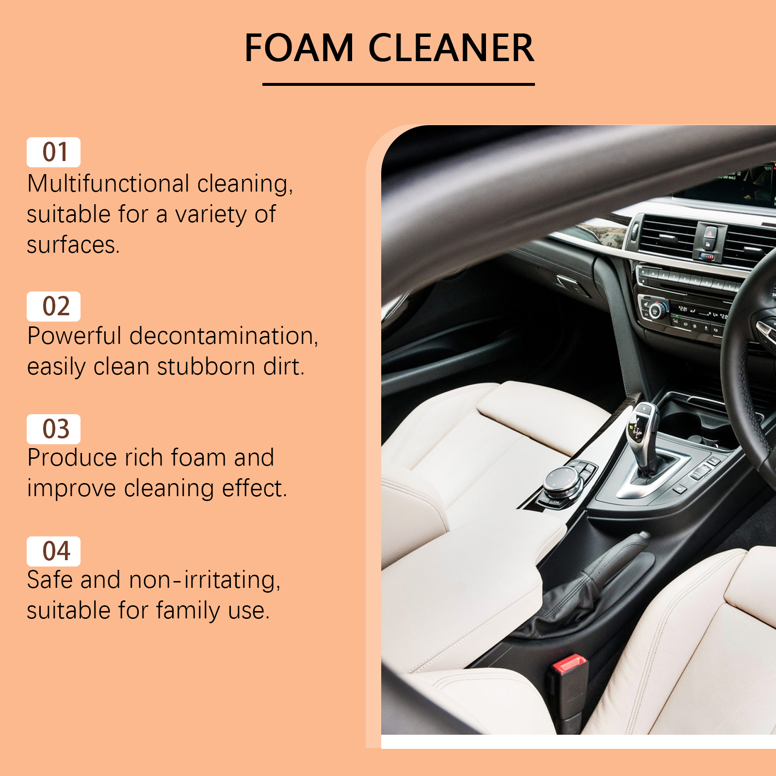 Car Interior Foam Cleaner Mult - Leather Cleaner Interior incelemesi ve fiyatı