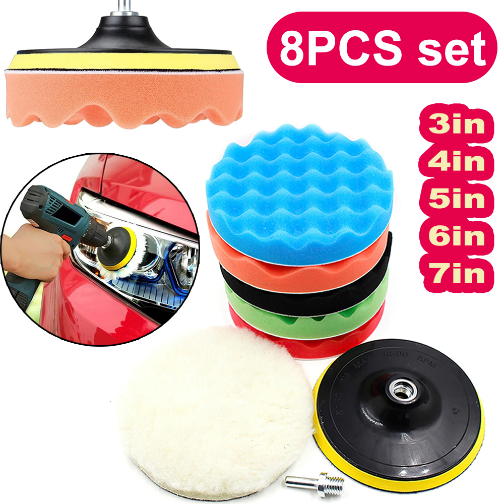 8Pcs Car Polishing Pads Kit 3/ - Polish Pad Set Buffer incelemesi ve fiyatı
