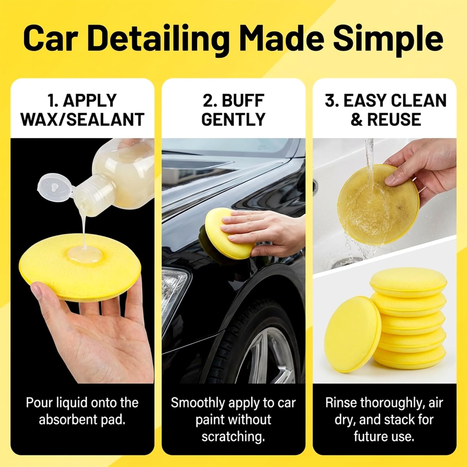 Foam Applicator Pads 4 Inch 12 - Wax Applicator Pad incelemesi ve fiyatı